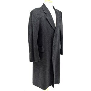 Di Benedetto Charcoal Gray 3-Button Cashmere Blend 3/4 Length Overcoat Sz 42R